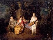 WATTEAU, Antoine Party of Four